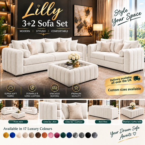 Luxury 3 seater linen - 1,, 2,