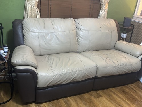 Beige brown faux - leather, 2