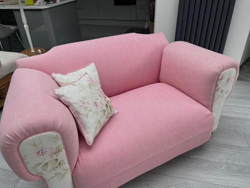 Pink white floral 2 seater - pink,
