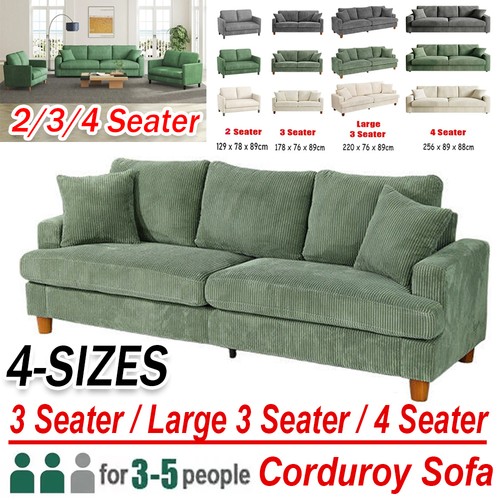 Seater corduroy sofa - 3/4,