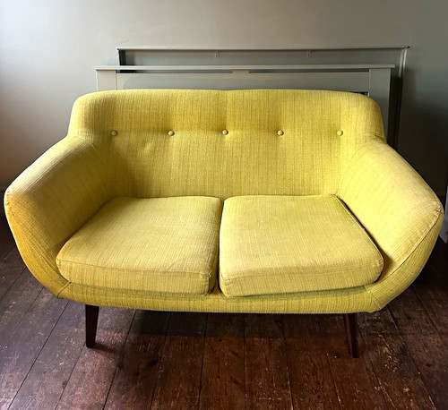 Green fabric seater sofa - fabric,