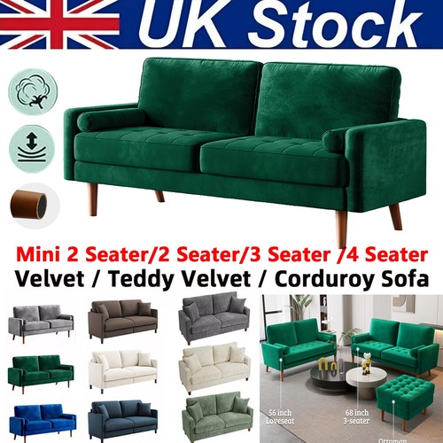 Seater velvet corduroy sofa - 3,
