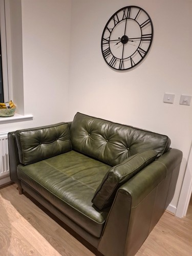 Green leather seater sofa - green,