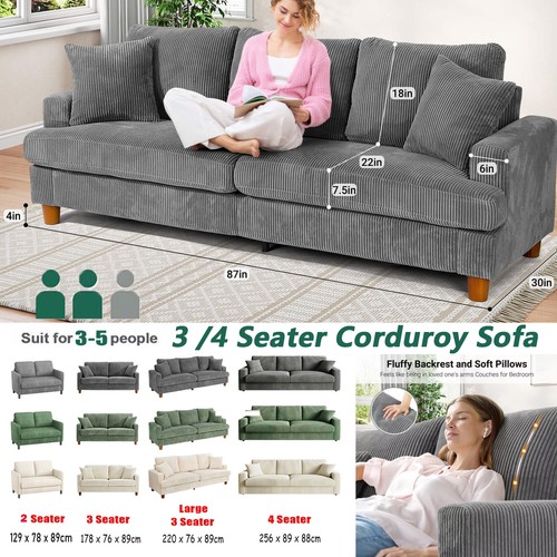 Seater corduroy sofa - corduroy,