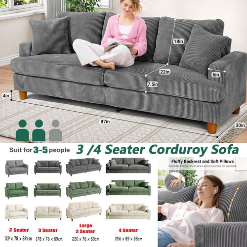 Seater corduroy sofa jumbo - 3/4,