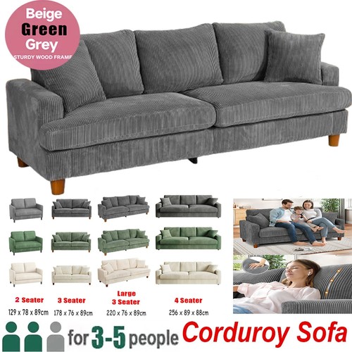Corduroy sofa seater modern - 3,
