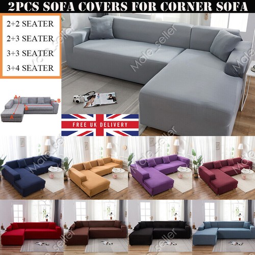 Stretch sofa covers corner - 2x,