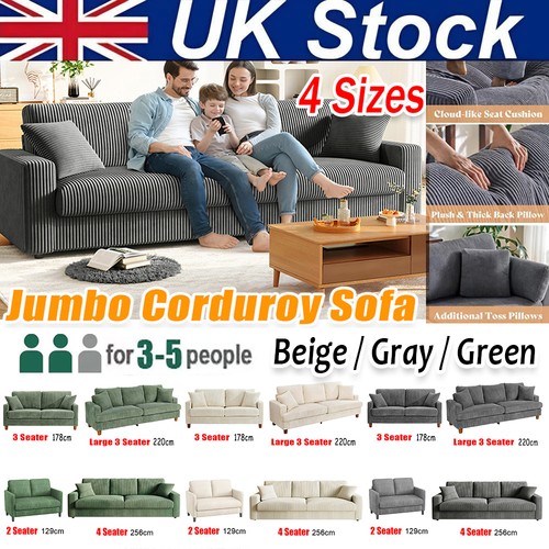 Seater corduroy sofa jumbo - 3/4,
