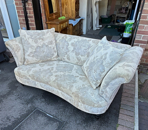 Beige floral fabric seater - beige,