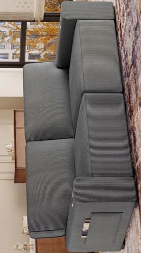 Grey corduroy seater sofa - grey, 2