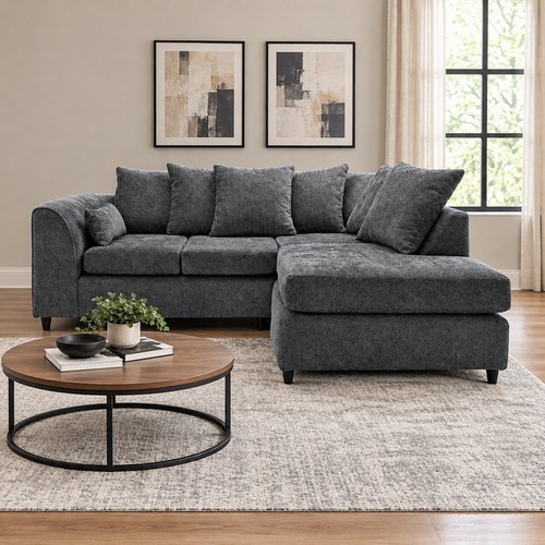 Dark grey corner seater sofa - dark,