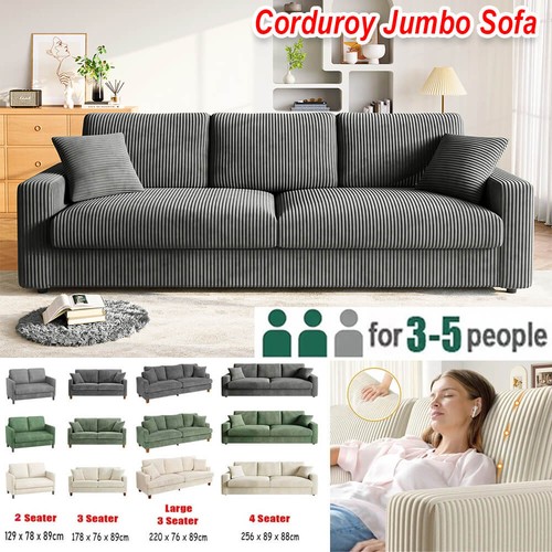 Seater corduroy sofa jumbo - 3/4,