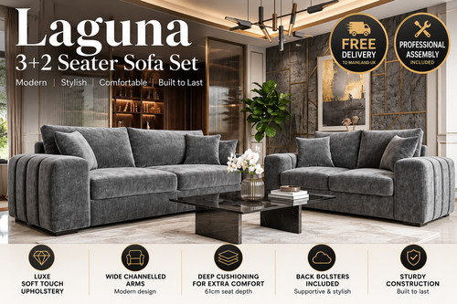 Laguna grey seater - 3+2, sofa
