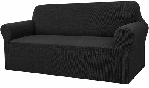 Seater sofa cover black non - 3,