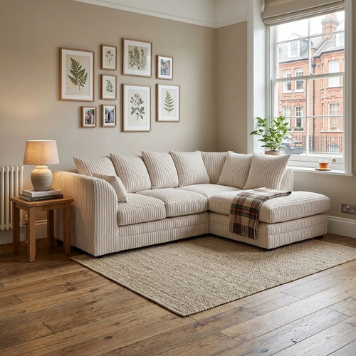 Seated cream corner r sofa - l/r,