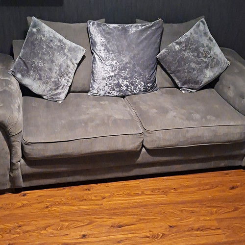 Grey velvet seater - grey, with