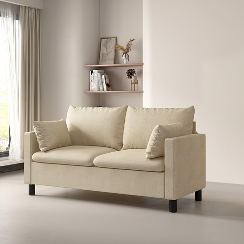 Seater linen fabric loveseat - linen,
