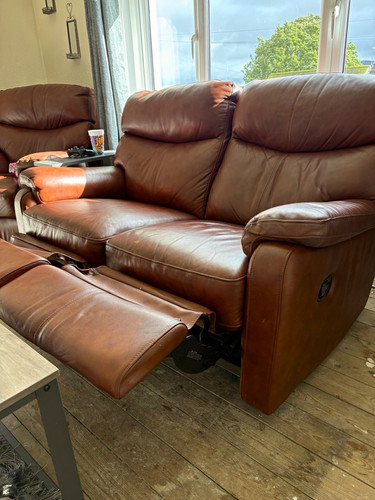 Recliner brown leather - recliner,