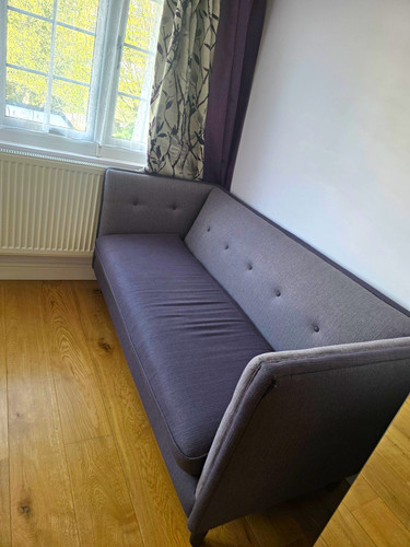 Grey upholstered seater sofa - grey, 2-seater