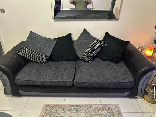 Dfs seater grey black - dfs, grey/black