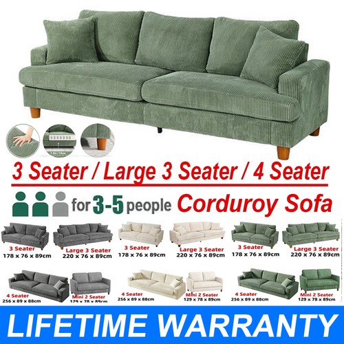 Seater corduroy sofa jumbo - seater,