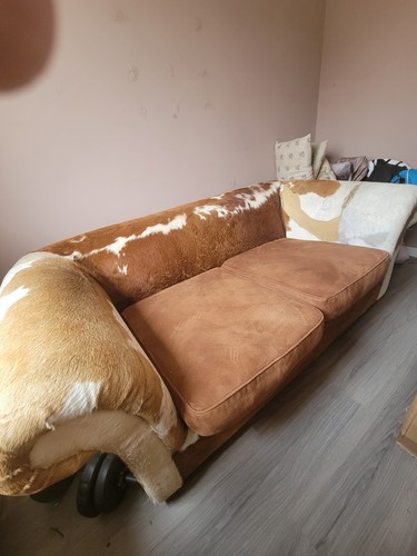 Cow hide chesterfield sofa - cow,