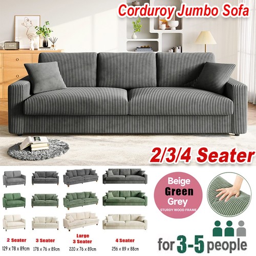 Corduroy sofa jumbo cord 4 - sofa, 3/4