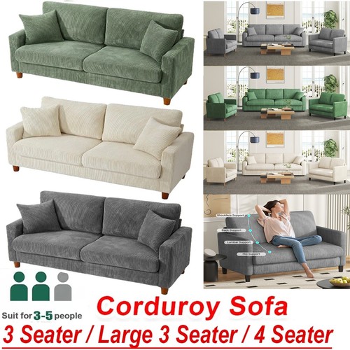 Seater corduroy sofa jumbo - 3/4,