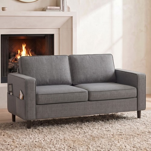 Dark grey linen - loveseat, sofa