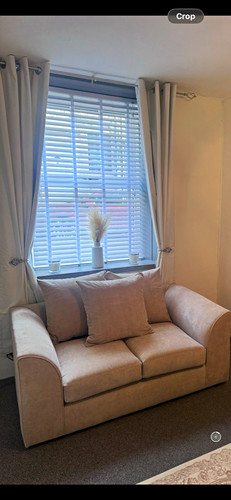 Beige linen seater sofa - 2,