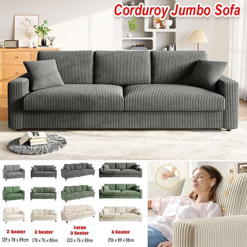 Seater corduroy sofa - seater, jumbo