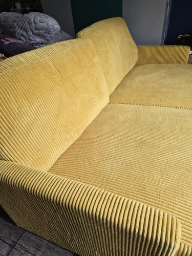 Yellow corduroy sofa - corduroy, 2/3