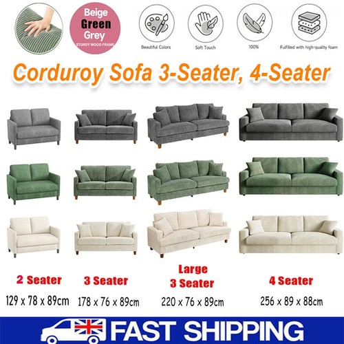 Seater corduroy sofa - 4,