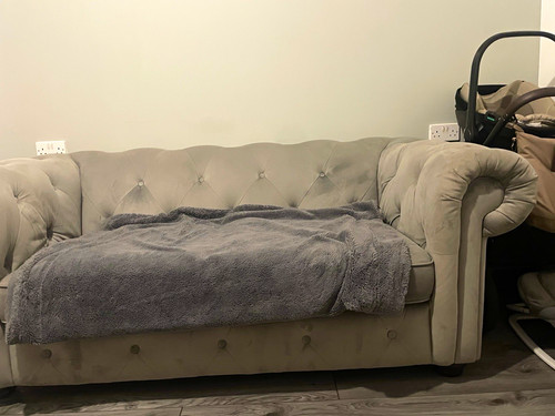 Grey velvet seater - grey,