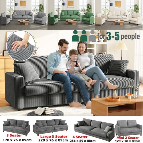 Seater corduroy sofa - 3/4, jumbo