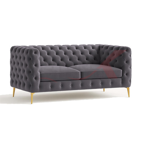 Storex tufted velvet sofa - tufted,
